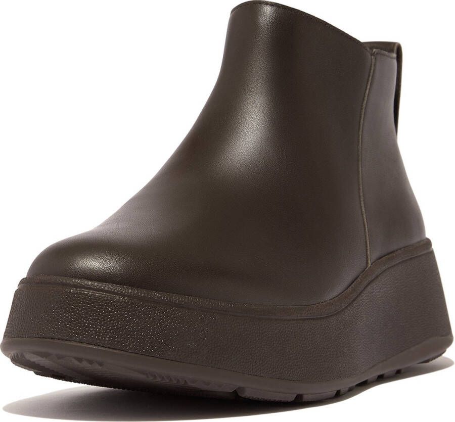 FitFlop F-Mode Leather Flatform Zip Ankle Boots BRUIN
