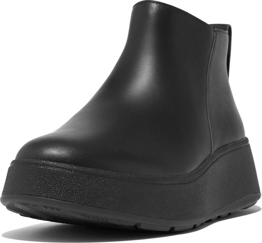 FitFlop F-mode Leather Flatform Zip Ankle Laarzen Zwart Vrouw