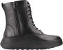 FitFlop F-mode Leather Lace-up Flatform Ankle Laarzen Zwart Vrouw - Thumbnail 1