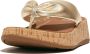 FitFlop F-Mode Leather-Twist Flatform Toe-Thongs (Cork) GOUD - Thumbnail 2