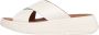 FitFlop F-Mode Leather Flatform Cross Slides BEIGE - Thumbnail 1