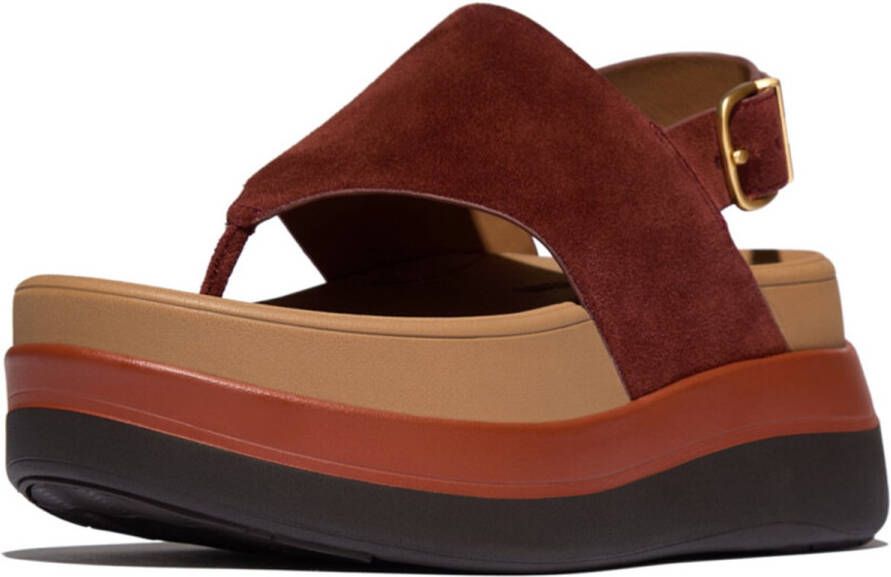 FitFlop F-Mode Stack Suede Back-Strap Toe-Post Sandals