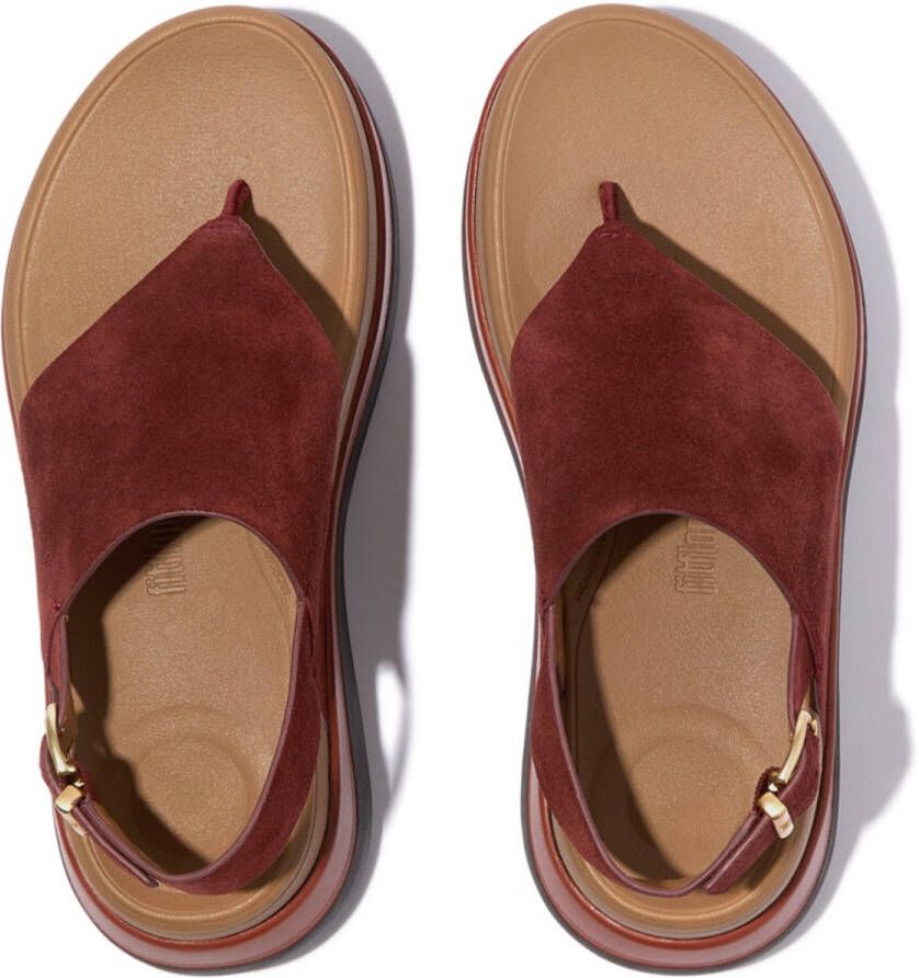 FitFlop F-Mode Stack Suede Back-Strap Toe-Post Sandals