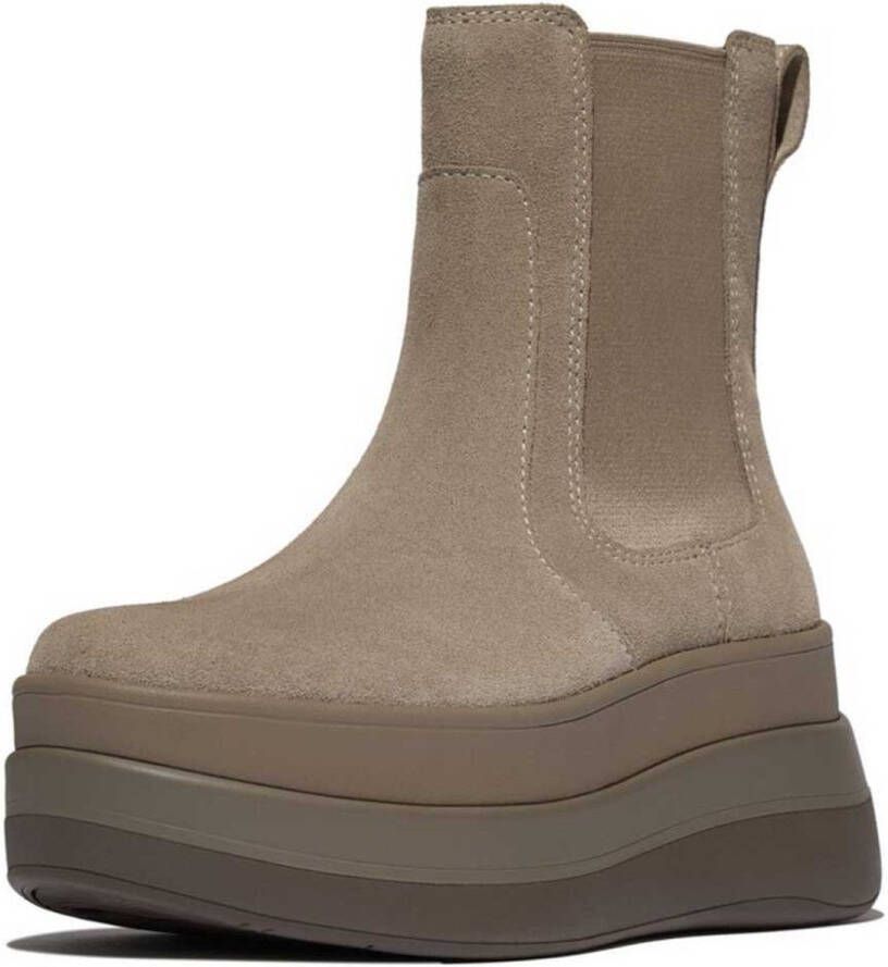 FitFlop F-mode Stack Suede Chelsea Booties Bruin Vrouw
