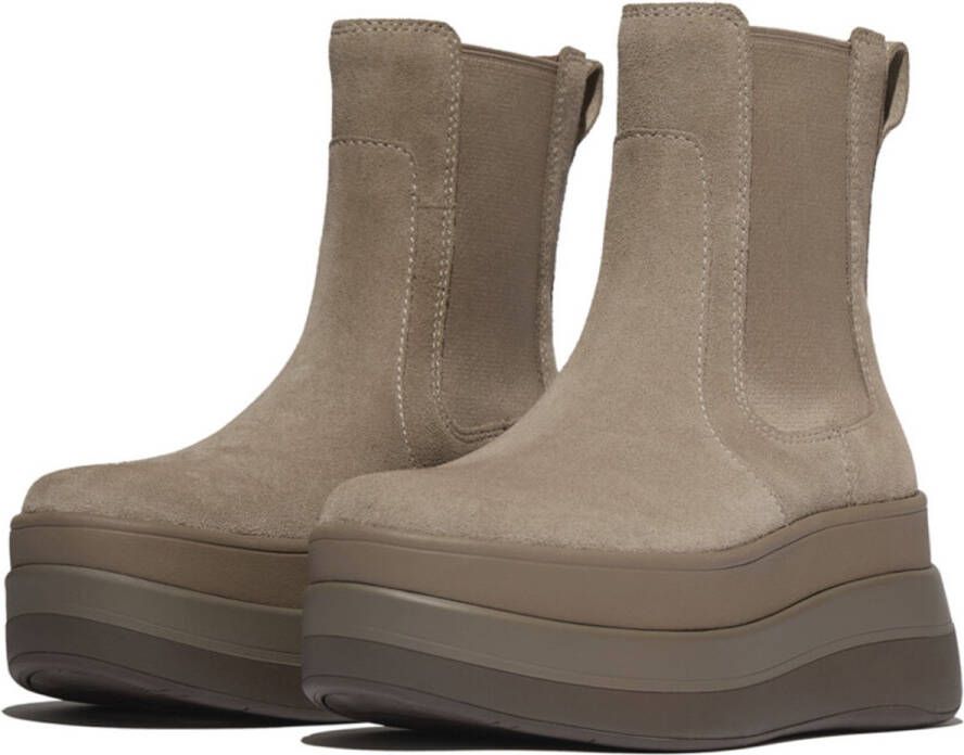 FitFlop F-Mode Stack Suede Chelsea Boots