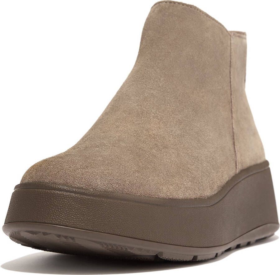 FitFlop F-mode Suede Flatform Zip Ankle Laarzen Bruin Vrouw