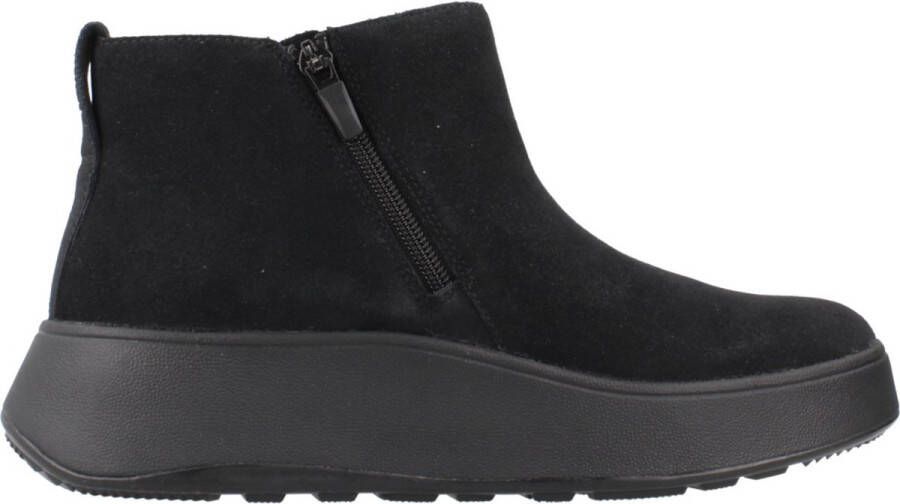 FitFlop F-mode Suede Flatform Zip Ankle Laarzen Zwart Vrouw