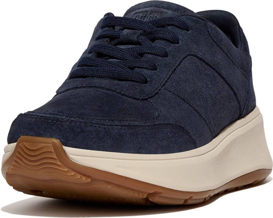 FitFlop F-Mode Suede Flatform Sneakers BLAUW