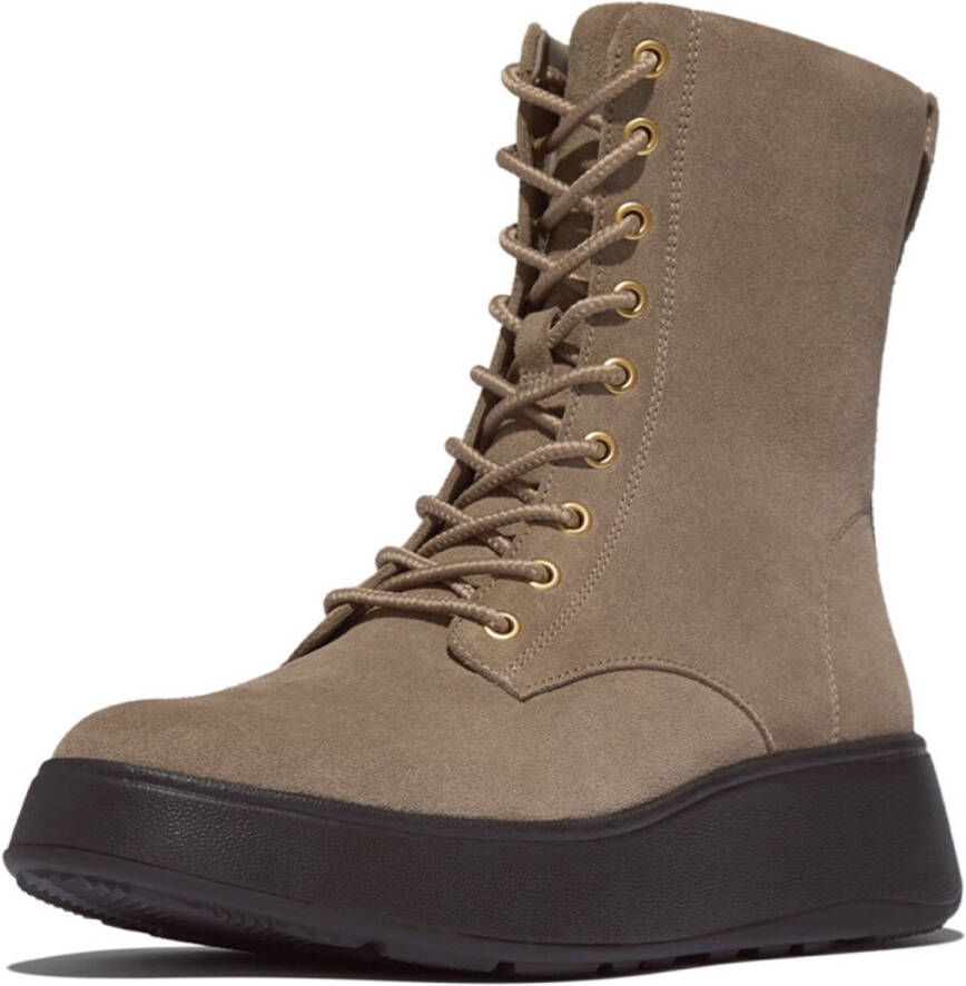 FitFlop F-Mode Suede Lace-Up Flatform Ankle Boots
