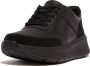 FitFlop F-Mode Leather Suede Flatform Sneakers ZWART - Thumbnail 1