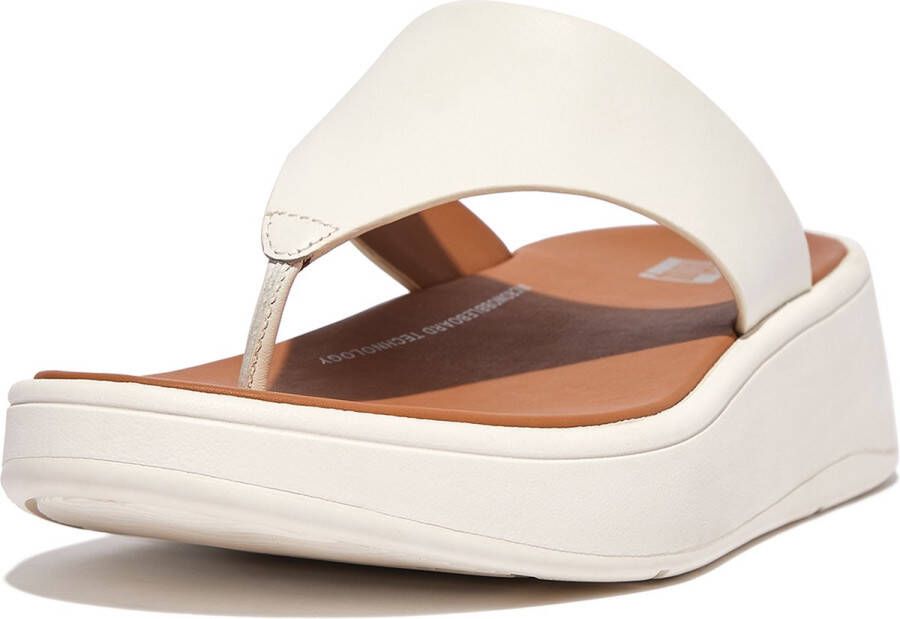 FitFlop F-Mode Leather Flatform Toe-Post Sandals BEIGE - Foto 1