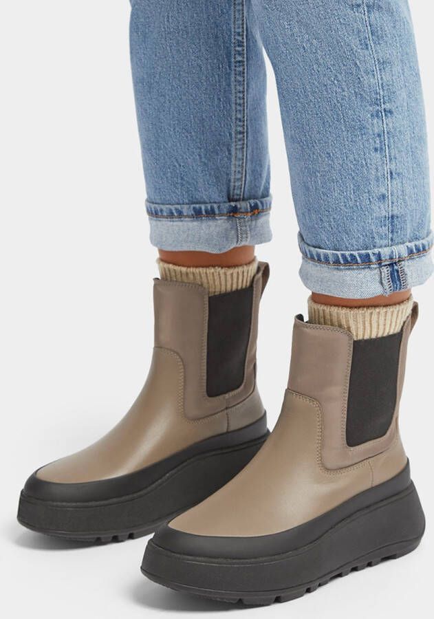 FitFlop F-Mode Water-Resistant Flatform Chelsea Boots GRIJS