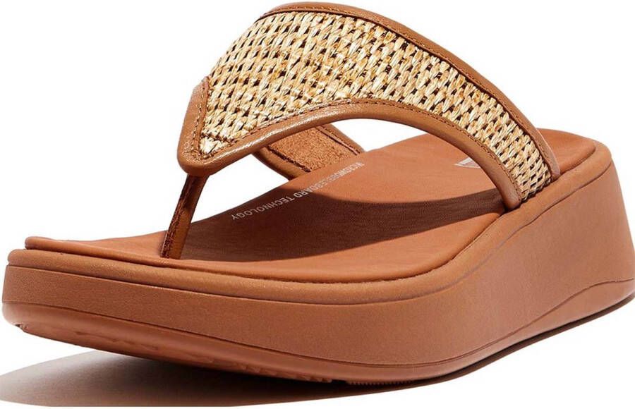 FitFlop F-mode Wo-raf Toe-post Sandalen Bruin Vrouw