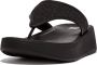 FitFlop F-Mode Woven-Raffia Flatform Toe-Post Sandals ZWART - Thumbnail 1