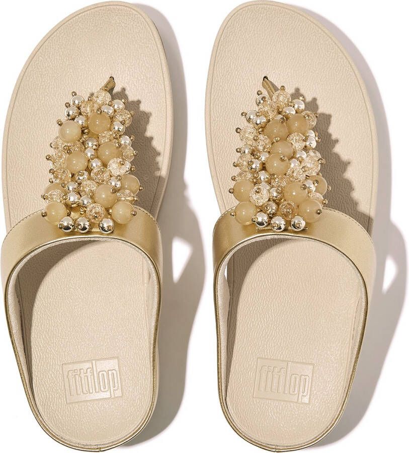 FitFlop Fino Bauble-Bead Toe-Post Sandals GOUD