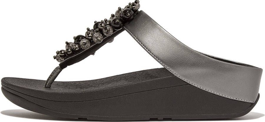 FitFlop Fino Bauble-Bead Toe-Post Sandals ZWART