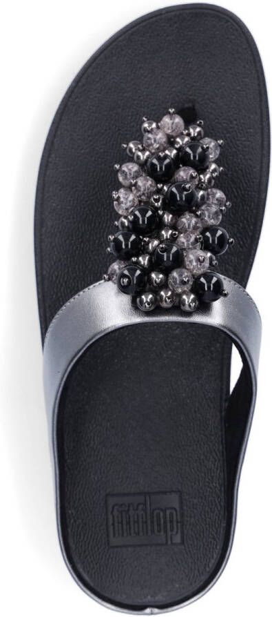 FitFlop Fino Bauble-bead Toe-post Slides Zwart Vrouw