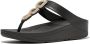 FitFlop Fino Crystal-Chain Leather Toe-Post Sandals ZWART - Thumbnail 2