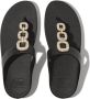 FitFlop Fino Crystal-Chain Leather Toe-Post Sandals ZWART - Thumbnail 1