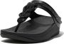Fitflop™ FitFlop Fino Crystal-Cord Leather Toe-Post Sandals ZWART - Thumbnail 4