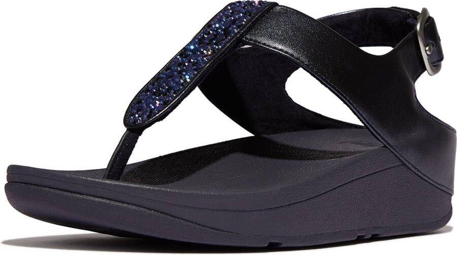 FitFlop Fino Crystal-Mix T-Strap Sandals BLAUW
