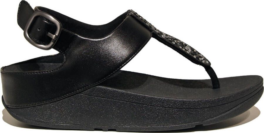 FitFlop Fino Crystal-Mix T-Strap Sandals ZWART