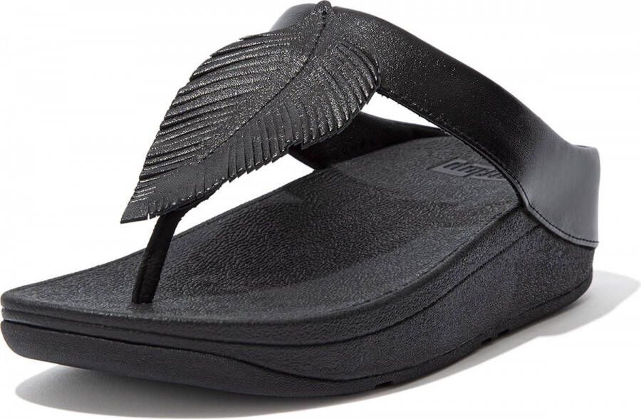FitFlop Fino Feather Toe-Post Sandals ZWART
