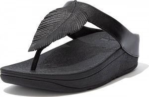 FitFlop Fino Feather Toe-Post Sandals ZWART