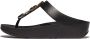 FitFlop Fino Multi-Stone Leather Toe-Post Sandals ZWART - Thumbnail 1