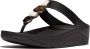 FitFlop Fino Multi-Stone Leather Toe-Post Sandals ZWART - Thumbnail 1