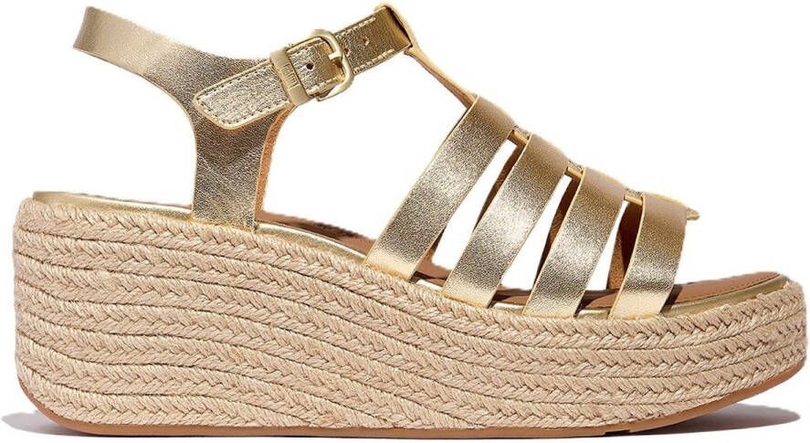 Fitflop Sleehaksandaaltjes PLATFFORMS plateau sandaal in mooie metallic-look
