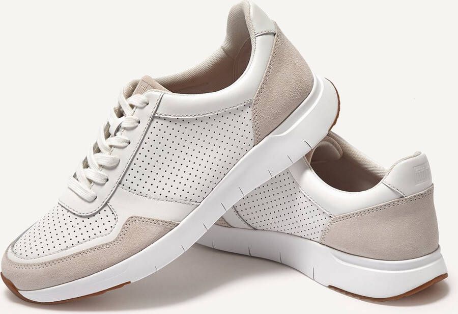 FitFlop Anatomiflex Mens Leather-Mix Sneakers WIT - Foto 4