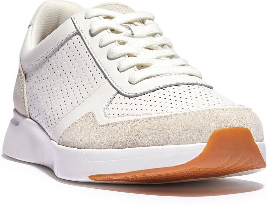 FitFlop Anatomiflex Mens Leather-Mix Sneakers WIT - Foto 3