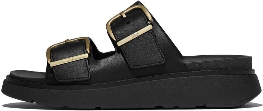 FitFlop Gen Ff Buckle Tumbled Leather Sandalen Zwart Vrouw