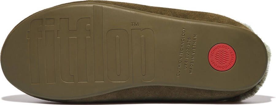 FitFlop Chrissie pantoffel Suède iQushion-zool technologie GROEN - Foto 3