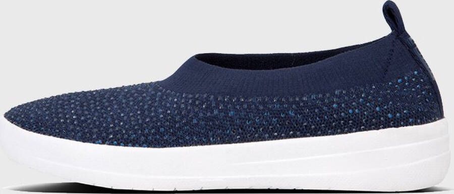 FitFlop Crystal Uberknit instappers blauw Textiel - Foto 5