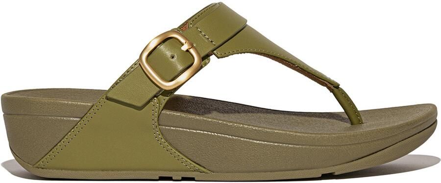 FitFlop Damen Flip Flops Lulu Adjustable Toe Post-Leather ES8 Camo-Green - Foto 2
