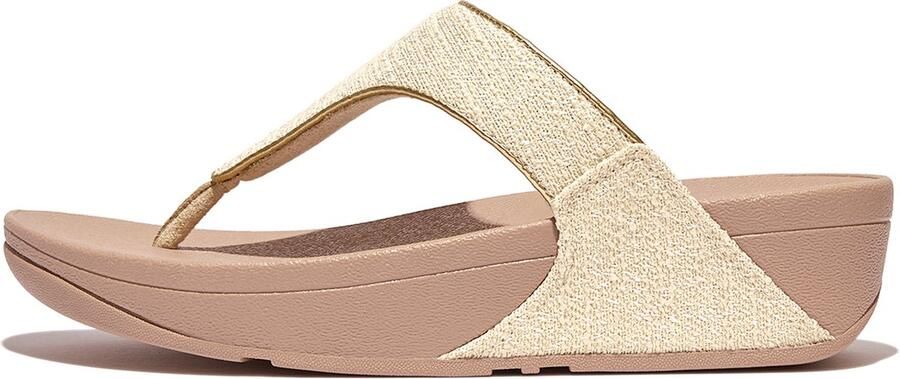 FitFlop Damen Flip Flops Lulu Shimmerweave Toe-Post Sandals GO1 Stone Beige Mix - Foto 2