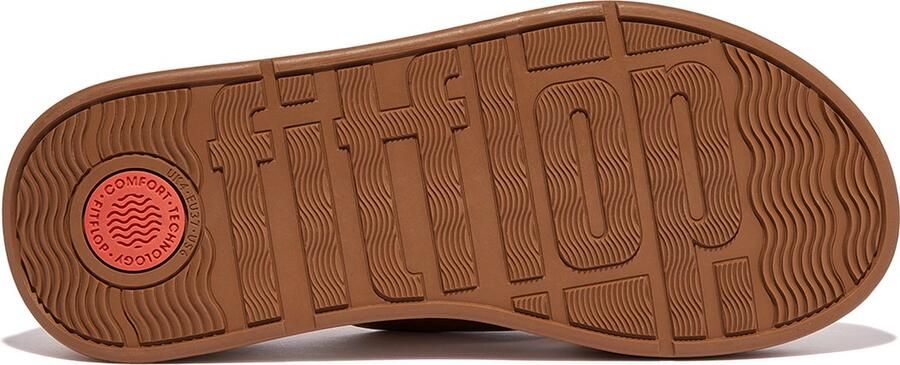 FitFlop Damen Sandalen F-Mode Leather Flatform Cross Slides FW5 Light Tan - Foto 3