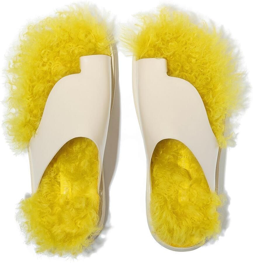 FitFlop Damen Sandalen Gen-FF X Roksanda Cut-Out Leather Slides IZ9 Elderflower Marigold
