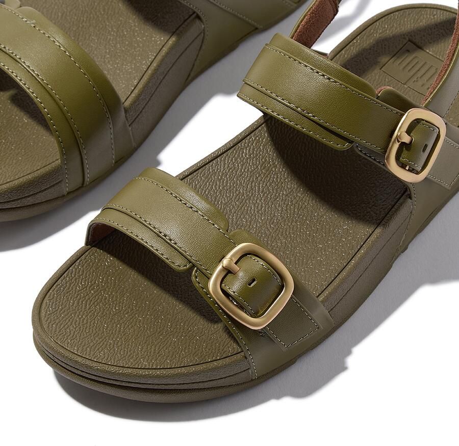 FitFlop Damen Sandalen Lulu Adjustable Sandal-Leather ES6 Camo-Green