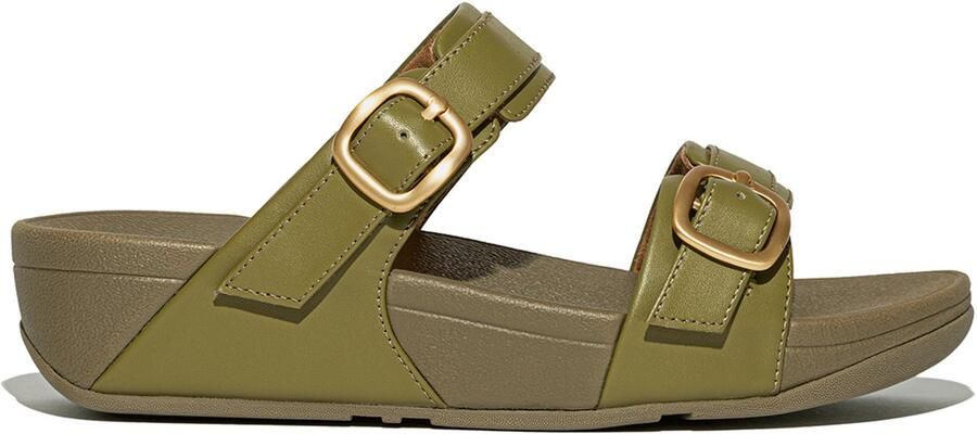 FitFlop Damen Sandalen Lulu Adjustable Slide-Leather ES7 Camo-Green - Foto 3