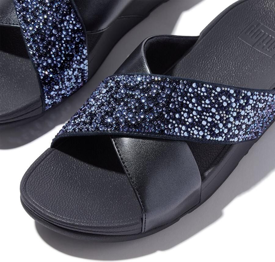 Fitflop Slippers LULU CRYSTAL plateauschuh slides met trendy glinsterende details - Foto 2