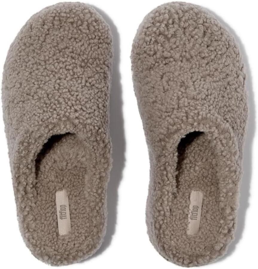 FitFlop Dames Clogs Shuv Curly-Shearling Taupe