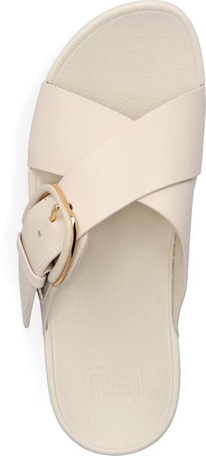 Fitflop Slippers LULU RESIN-BUCKLE LEATHER CROSS SLIDES