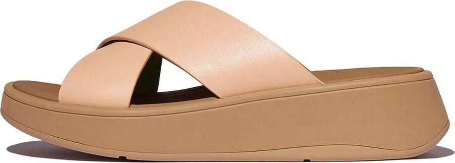 FitFlop Dames sandalen F-Mode Leather Flatform Cross Slides FW5