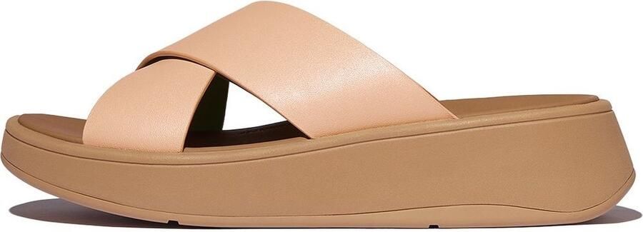 FitFlop Dames sandalen F-Mode Leather Flatform Cross Slides FW5