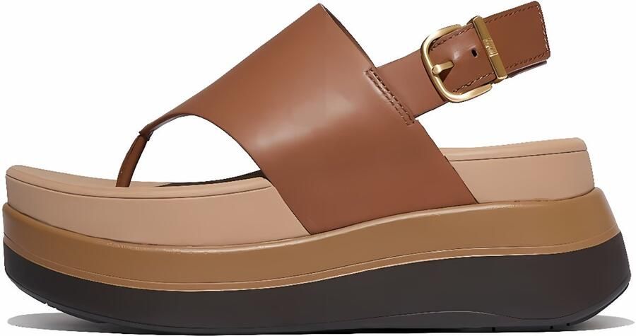 FitFlop Damen Sandalen F-Mode Stack Leather Back-Strap Toe-Post Sandals E2G Deep Tan - Foto 3