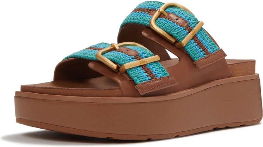FitFlop Dames sandalen Gen-FF Max Buckle Stripe-Webbing Two-Bar Slides A3E