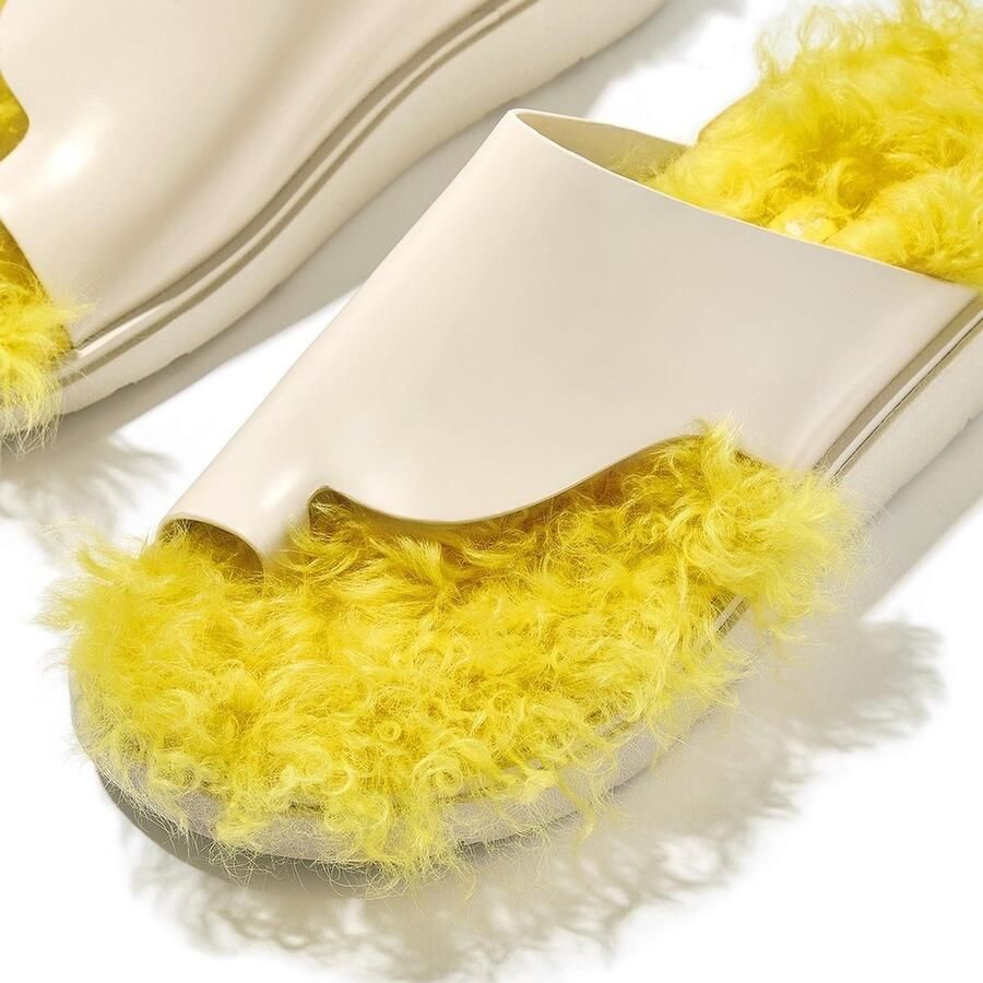 FitFlop Damen Sandalen Gen-FF X Roksanda Cut-Out Leather Slides IZ9 Elderflower Marigold